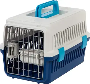 Alta qualidade anti-pressão Travel Cat Pet Flight Case plástico dobrável portátil Cat Cage