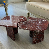 Table en blocs de marbre poli KT STONE, pierre naturelle, écologique, résistante à la chaleur, imperméable, design moderne pour villa et chambre