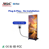 Dayanıklı Katlanabilir LED Ayaklı Poster Ekranı P1.86 HDR10+ 600CD Parlaklık Ofis Lobisi Kurumsal Bilgi Gösterge Paneli