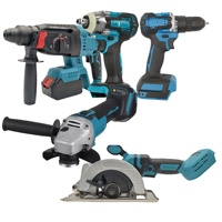 Ensemble complet de perceuse électrique sans fil 21V pour la maison étui rigide durable avec meuleuse d'angle clé électrique pour la réparation OEM