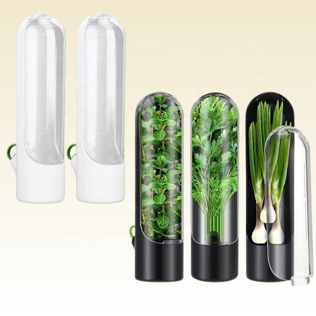 Manufacturer Refrigerator Cilantro Containers Freshness Herb Keeper Vegetable Preservation Bottle Herb Savor Storage