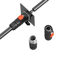 Conector Impermeable IP67 de 2 Pines MJ20, 20A 300V, Conexión Rápida, Enchufe Circular Macho y Hembra para Iluminación LED y Sistemas Solares