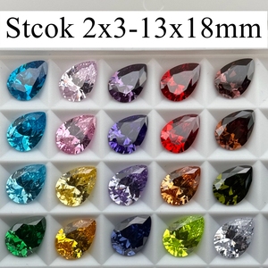 Pierres synthétiques en zircone cubique de qualité 5A HQ Gems, <span class=keywords><strong>jaune</strong></span> clair, forme <span class=keywords><strong>poire</strong></span>, 2X3-13X18, traitement de cirage/entraînement à l'huile - Product Image 4