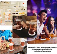 Sous-verres en céramique style marbre, lot de 6, absorbants, en pierre, durables, avec logo 3D, fonction de sublimation, pour table