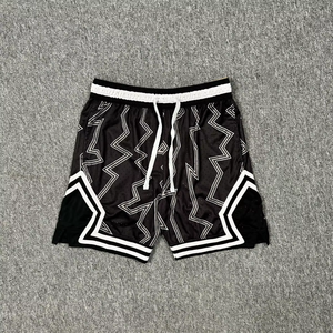 Casual baloncesto deportes transpirable 100% algodón cuarto <span class=keywords><strong>pantalones</strong></span> sueltos moda cuarto <span class=keywords><strong>pantalones</strong></span> cremallera Fly bordado Puff sólido - Product Image 1