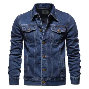 Logo personalizzato Design elegante sport blu Streetwear Patch Mens Jean Denim giacche per uomo