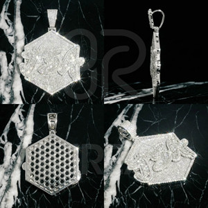 จี้เพชรโมอิสซาไนต์แบบกำหนดเองผ่านการทดสอบเพชร VVS สำหรับผู้ชาย สไตล์ฮิปฮอป ประดับเพชรทรงบาแกตต์ จี้ตัวอักษรเพชร เครื่องประดับชั้นดี - Product Image 2