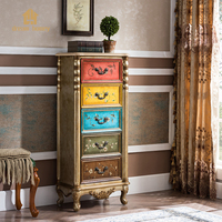 Armario de madera maciza estilo americano, mueble decorativo pintado, estilo clásico europeo