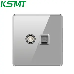 Ksmt 86 UK標準データソケットコンセントrj45cat6コンピューター強化ガラスTVソケット電気壁ソケット