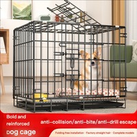 Petite cage de sauvetage pliable moderne en fil métallique pour chiens et chats avec fermeture à bouton, utilisation intérieure et extérieure, motif uni