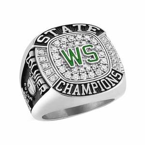 热卖定制摔跤冠军戒指运动队奖制造合金CMA认证公主切割直接中国制造商 - Product Image 3