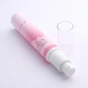 Plastic PE Cosmetic Round Pump Tube For Makeup Base CC Cream Sunscreen Packaging