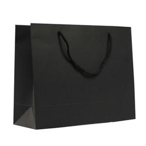 中国安いパーソナライズされたバッグ紙環境にやさしいショッピングバッグ再利用可能な20X30リボン付きの小さな黒い紙袋 - Product Image 6