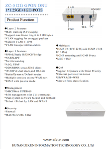 Beyond Gigabit ZC-512G GPON ONT 2.5GE Port 1GE Port 1TEL MTK Chip Class B+ FTTH <b>Modem</b> - Product Image 6