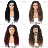 Prix de Gros Perruques Bandeau Crépues Bouclées en Cheveux Synthétiques pour Femmes Noires
