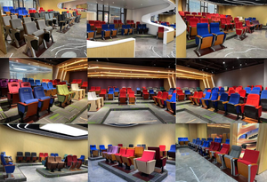 Silla de Auditorio de Grado Premium, Tapizada, Plegable, Estructura Estable, Asientos Conectados para Salón de Conferencias, Apta para Piso Escalonado - Product Image 6