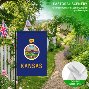 Doppelseitige Maßgefertigte Gartenflagge 12x18 Zoll Polyester Amerikanische Kansas Sonnenblumen-Prärie-Wiese Banner-Flagge Werbeflaggen - Product Image 6