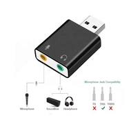 Convertidor de Audio Digital Estéreo USB 2.0 con Micrófono TRS de 3.5mm, Adaptador de Tarjeta de Sonido Externa para Computadora Portátil, Auriculares y Micrófono
