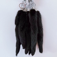 Porte-clés en fourrure naturelle de vison véritable, avec pendentif queue de fourrure à clipser, pompons à crochet, accessoires de mode pour sacs à main, style fluffy, direct usine