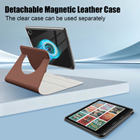 Étui personnalisé rotatif magnétique détachable avec béquille pour Kobo Libra Colour/Libra 2 7 pouces, en cuir PU, avec dos transparent