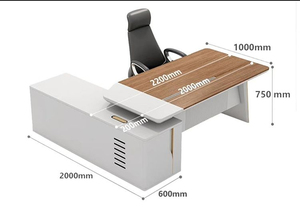 Nuevo Escritorio de muebles de oficina con cajón Gerente Boss Muebles de oficina comercial Escritorio de trabajo de computadora ejecutiva en forma de L - Product Image 5