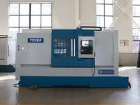 Para Torno CNC de un Solo Husillo TCK63/80, Centro de Torneado Horizontal Automático de Bancada Inclinada, Servicio Mediano, Control GSK, Motor