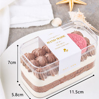 Boîte d'emballage en plastique transparent pour gâteaux à étages aux fruits, mousse de pâtisserie, tiramisu, biscuits, fruits de la famille Melaleuca, vente en gros