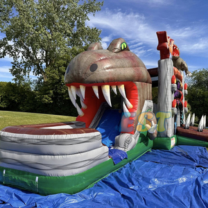 สไลเดอร์<span class=keywords><strong>เป่า</strong></span><span class=keywords><strong>ลม</strong></span>รูปไดโนเสาร์ไทแรนโนซอรัสเร็กซ์วัสดุพีวีซีเป่าลมกระเด้งปราสาทสไลเดอร์น้ำคอมโบ - Product Image 2