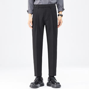 Hot Sell <b>Men's</b> Pants <b>Double</b> <b>Pleats</b> Loose Drape Business Casual Pants High Waist Pants. - Product Image 3
