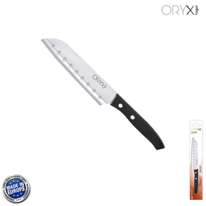 Coltello Santoku Aspen, Lama in Acciaio Inossidabile, 17 cm, Nero - Product Image 1