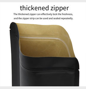 リサイクル可能な食品貯蔵再利用可能なブラッククラフト紙包装スタンドアップジッパーバッグヒートシール可能なクラフトポーチ付きクリアウィンドウ - Product Image 4