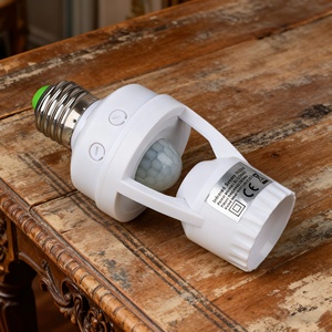 PIR cảm biến chuyển động ánh sáng ổ cắm <span class=keywords><strong>E26</strong></span> E27 Đèn chủ có thể điều chỉnh tự động On/off cho ban đêm tầng hầm kiểm soát ánh sáng PC vít - Product Image 1