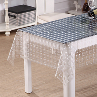 Nappe de table en EVA transparente RNPT, texture diamant en relief 3D, imperméable, résistante aux rayures, pour table de cuisine
