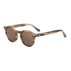Italienische Oem Mode Vintage runde Sonnenbrille Mazzuc chelli Cellulose acetat Rahmen Brille Sonnenbrille