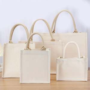 Sac à main en toile de jute personnalisé avec logo imprimé, sac de shopping portable en toile de jute, sac cadeau pour femmes, sac fourre-tout rétro en toile imperméable - Product Image 6