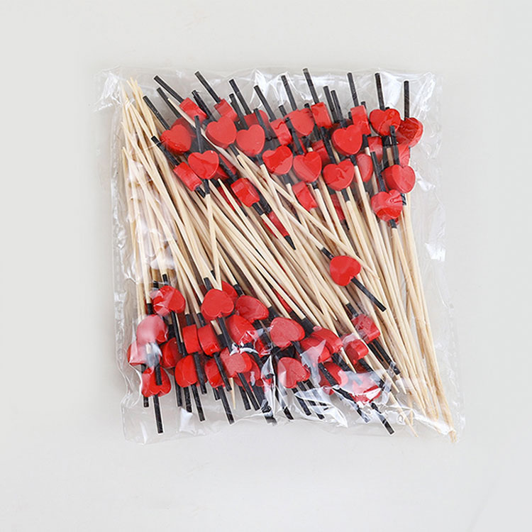 Poignée noire coeur d'amour rouge 12 cm 100 pièces/sac