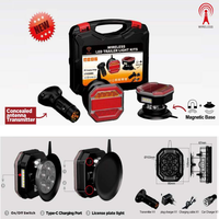 Kit Luci Magnetiche Wireless per Rimorchio 12-24V, Luci Posteriori, Freno, Targa e Direzione a LED con Certificazione ECE R10 CE ROHS