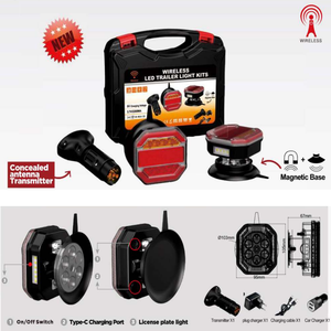 Kit d'éclairage magnétique sans fil pour <span class=keywords><strong>remorque</strong></span> 12-24V, <span class=keywords><strong>feux</strong></span> arrière, <span class=keywords><strong>feux</strong></span> <span class=keywords><strong>de</strong></span> freinage, <span class=keywords><strong>feux</strong></span> <span class=keywords><strong>de</strong></span> <span class=keywords><strong>plaque</strong></span> d'immatriculation, <span class=keywords><strong>feux</strong></span> <span class=keywords><strong>de</strong></span> direction LED <span class=keywords><strong>avec</strong></span> certification ECE R10 CE ROHS - Product Image 4
