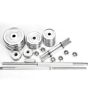 Ensemble d'haltères en <span class=keywords><strong>fonte</strong></span> chromée de haute qualité, poids libres, 50 kg, haltères réglables électro-plaqués, disques de barre, portables, durables - Product Image 3
