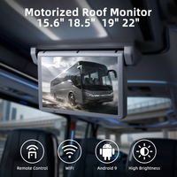 Vente directe usine : Écran de bus 15,6 pouces motorisé rabattable, moniteur vidéo de toit Android pour autocars et minibus de transport en commun