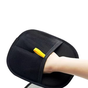 Gant électrostatique anti-poils pour animaux de compagnie, noir, 18x24 cm, matériau en maille sandwich, pour le toilettage des chats et des chiens - Product Image 2