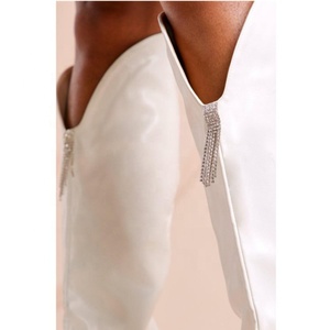 Botas Altas de Mujer con Borlas Brillantes, Talla Grande 43, Botas Altas hasta la Rodilla con Punta Puntiaguda y Tacón Alto para Damas - Product Image 5