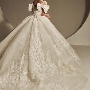 Váy Cưới Đính Hạt Sang Trọng Váy Cưới Cô Dâu Đuôi Ren Dài Tay Đẹp - Product Image 3