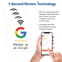 Carte NFC213 NFC Review Card 13.56MHz, carte intelligente sans contact, logo personnalisé pour les avis de restaurant
