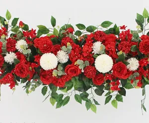 Đám cưới bán hoa cung cấp trang trí màu xanh lá cây Trắng Nhân Tạo Hoa Vòng hoa trang trí