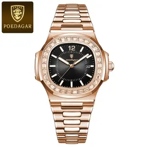 Original Brand POEDAGAR 918 High Quality Fashion Fancy Design Factory Wholesale Men Quartz Watches with Stainless Steel Band