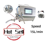 Machine de remplissage semi-automatique en acier inoxydable Shuanghai pour shampoing, miel, boissons en pot, contrôlée par PLC, moteur électrique 15L/min