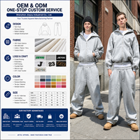 Ensemble de survêtement tricoté pour homme, coupe décontractée, avec logo personnalisé sur le devant, comprenant un sweat à capuche zippé et un pantalon de jogging, service OEM