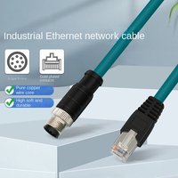 Câble Ethernet M12 à 8 cœurs de type A codé M12 vers RJ45, prise aviation M12 vers câble industriel, haute flexibilité, câble Ethernet pour chaîne de guidage