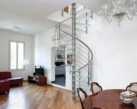 Escalier en colimaçon en fer forgé pour intérieur et extérieur, anti-rouille, avec rampe forgée, pour villa et loft